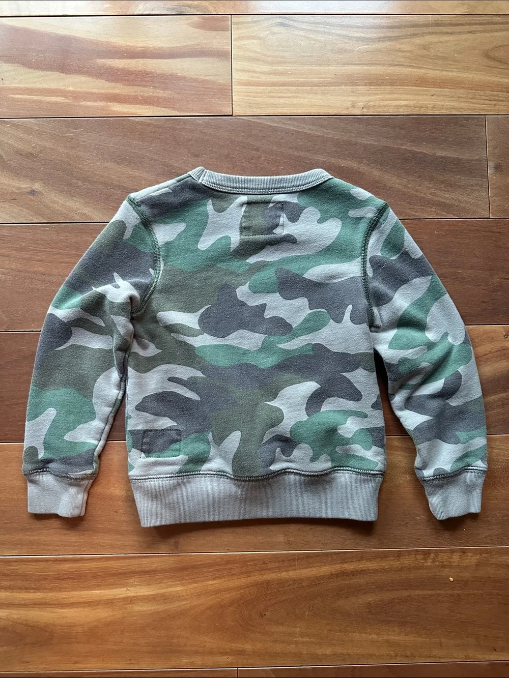 Mini Boden Kids Camo Crewneck Sweatshirt - Green Camouflage 4T